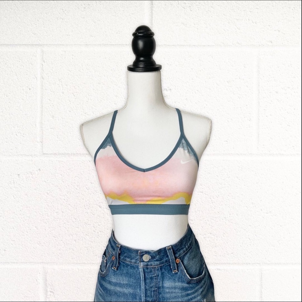 Nike Pastel Water Color Athletic Sports Bra - With Padding!